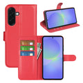 Wallet Case for Samsung Galaxy A37 5G – PU Leather Flip Cover with Card Holder & Stand [Red] - Red