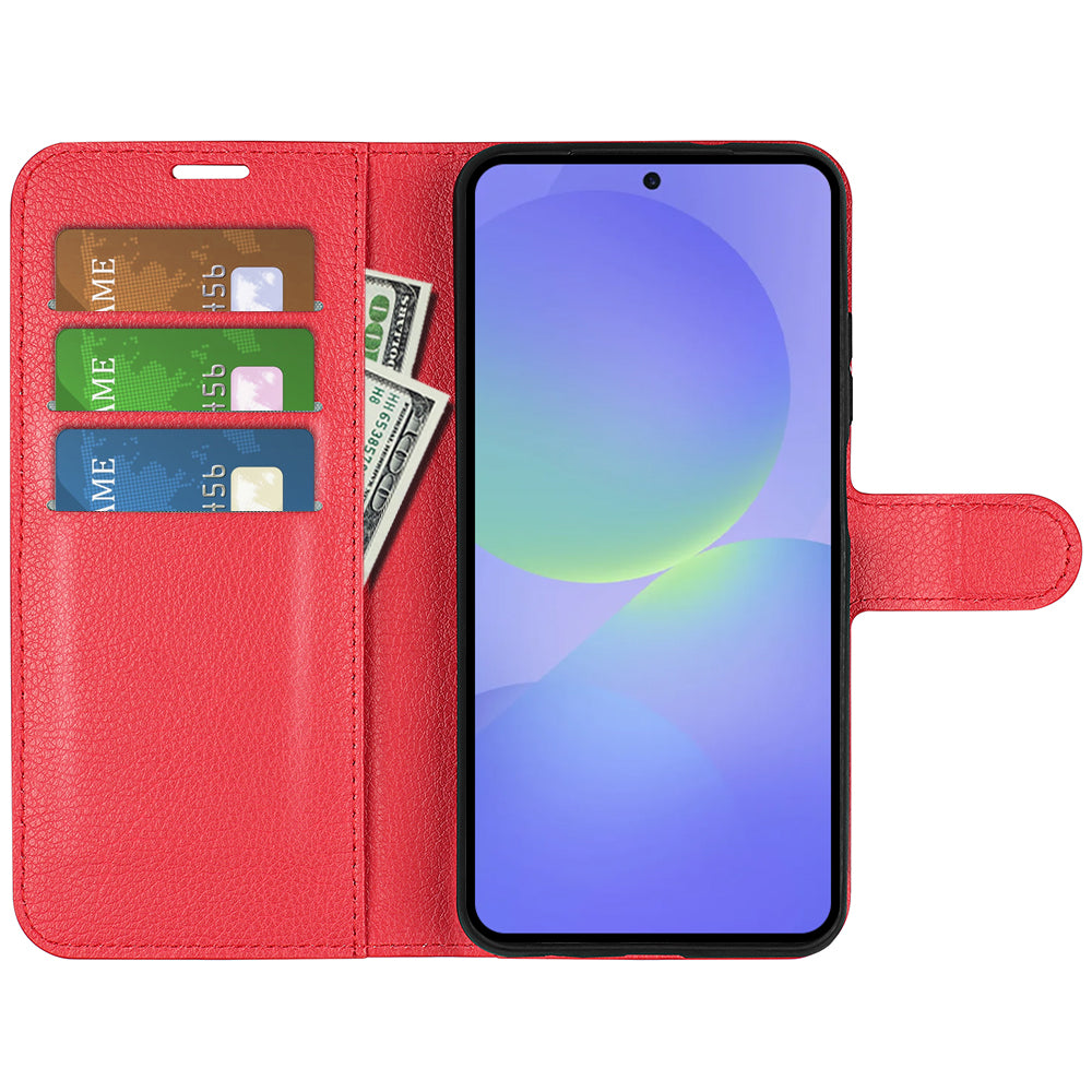 Wallet Case for Samsung Galaxy A37 5G – PU Leather Flip Cover with Card Holder & Stand [Red]
