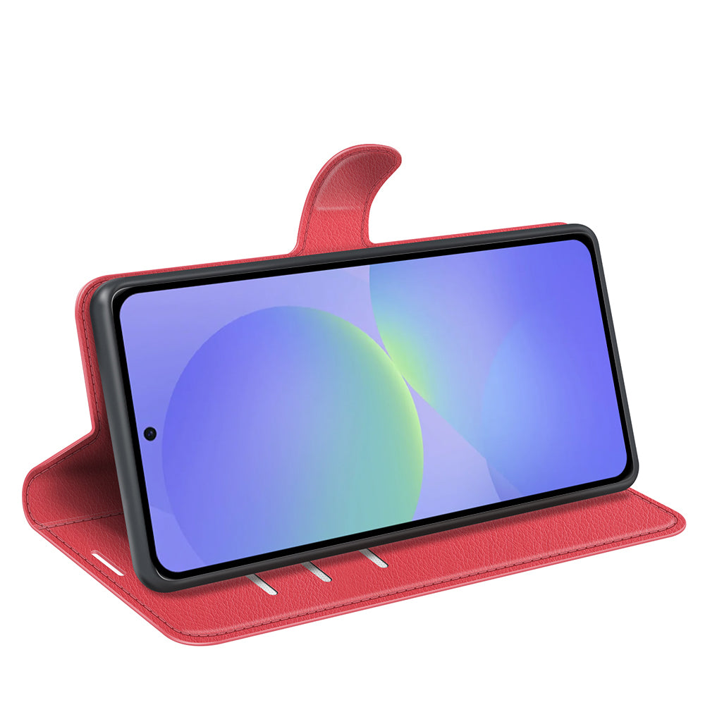 Wallet Case for Samsung Galaxy A37 5G – PU Leather Flip Cover with Card Holder & Stand [Red]