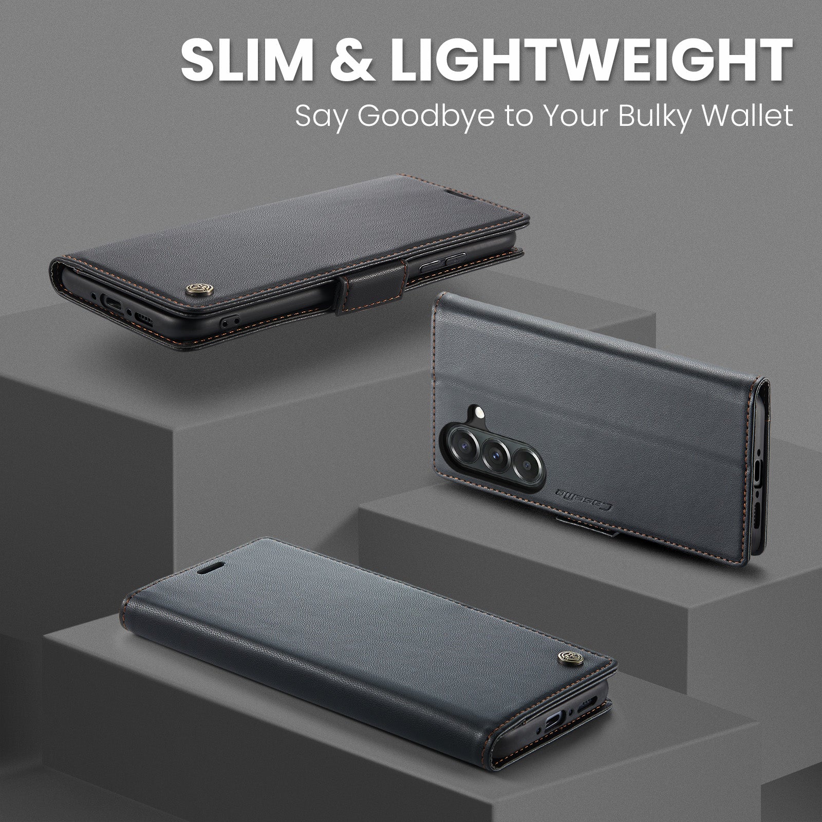Samsung Galaxy A37 5G CaseMe Retro Wallet Case [Black]