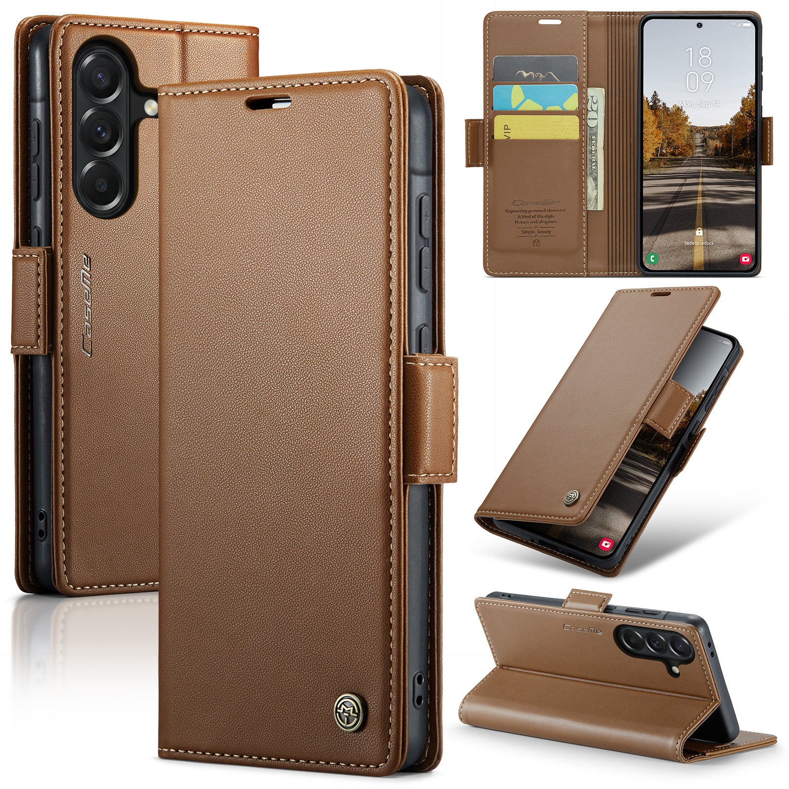 Samsung Galaxy A37 5G CaseMe Retro Wallet Case [Brown]