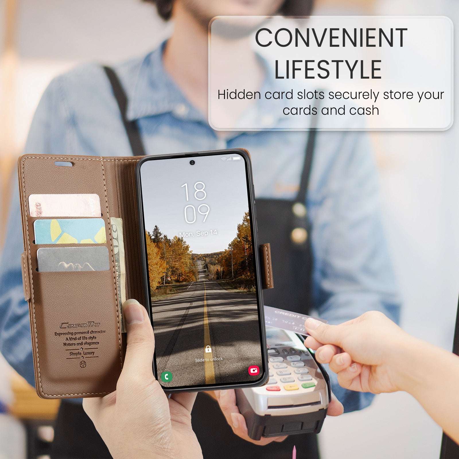 Samsung Galaxy A37 5G CaseMe Retro Wallet Case [Brown]