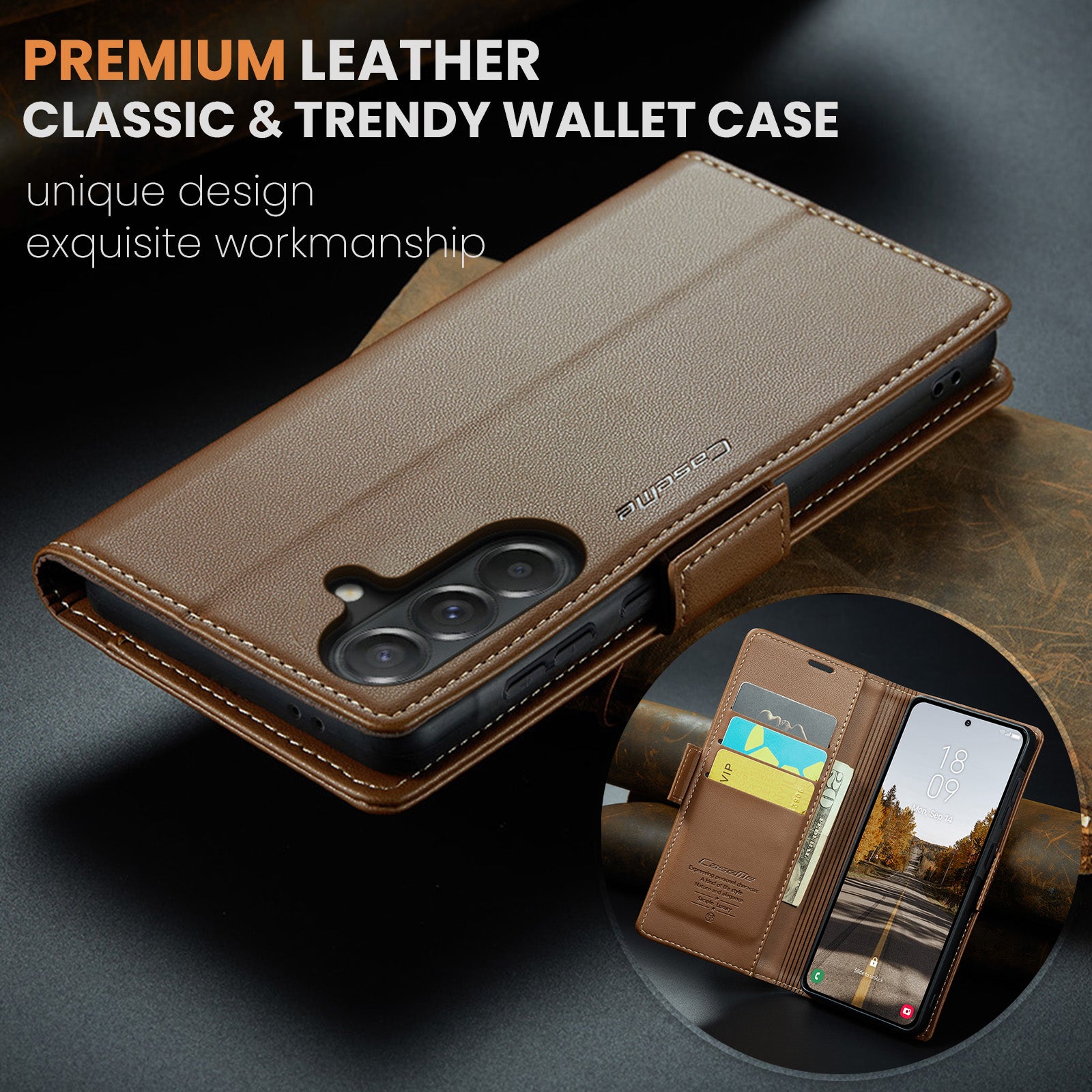 Samsung Galaxy A37 5G CaseMe Retro Wallet Case [Brown]