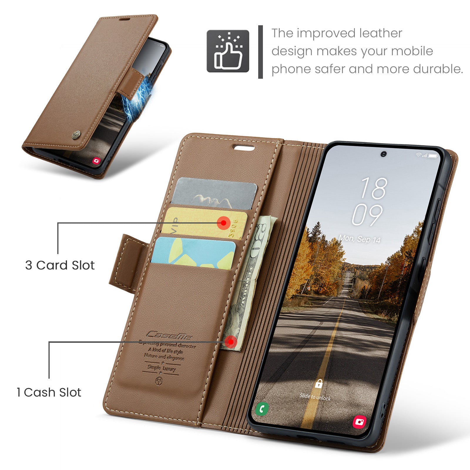 Samsung Galaxy A37 5G CaseMe Retro Wallet Case [Brown]