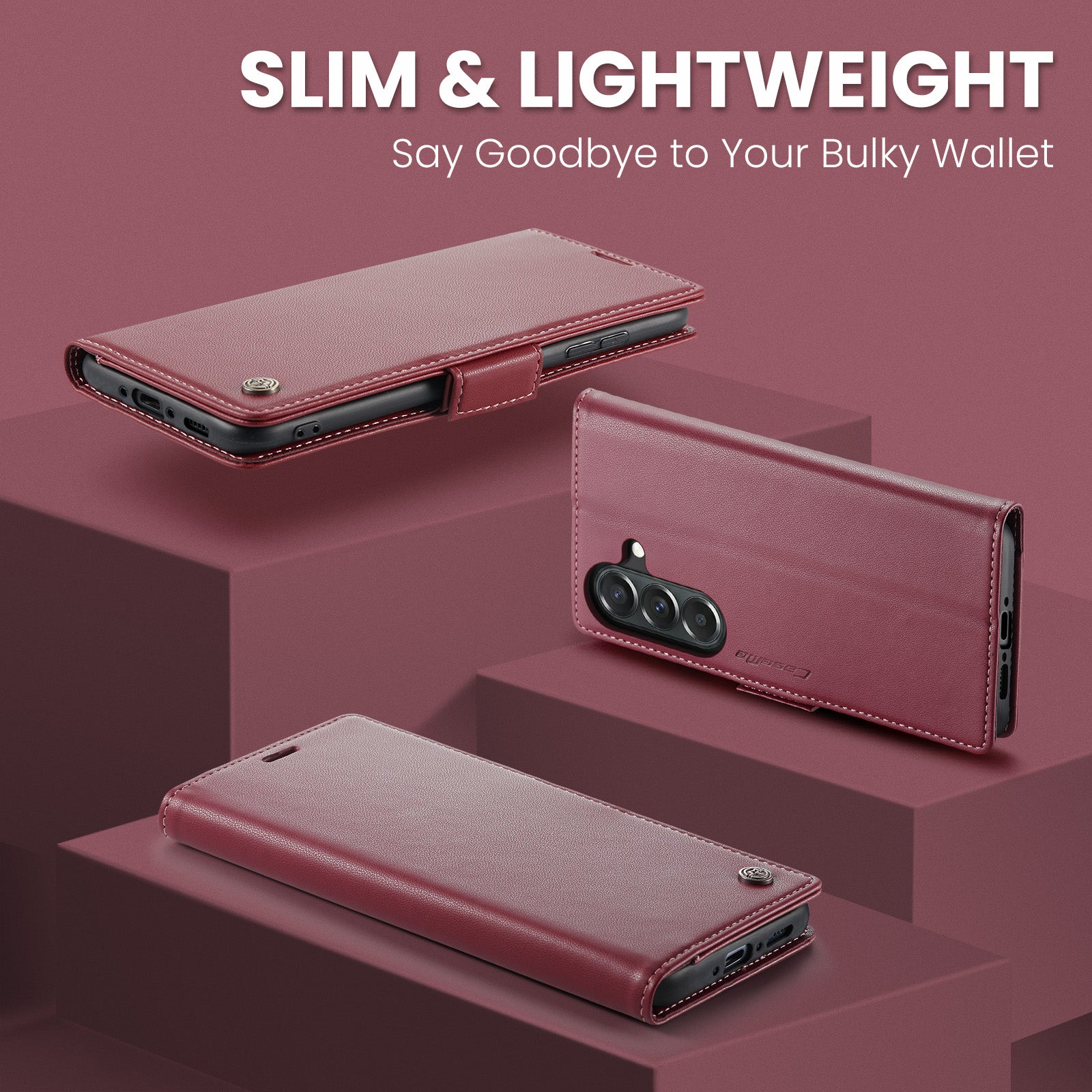 Samsung Galaxy A37 5G CaseMe Retro Wallet Case [Maroon]