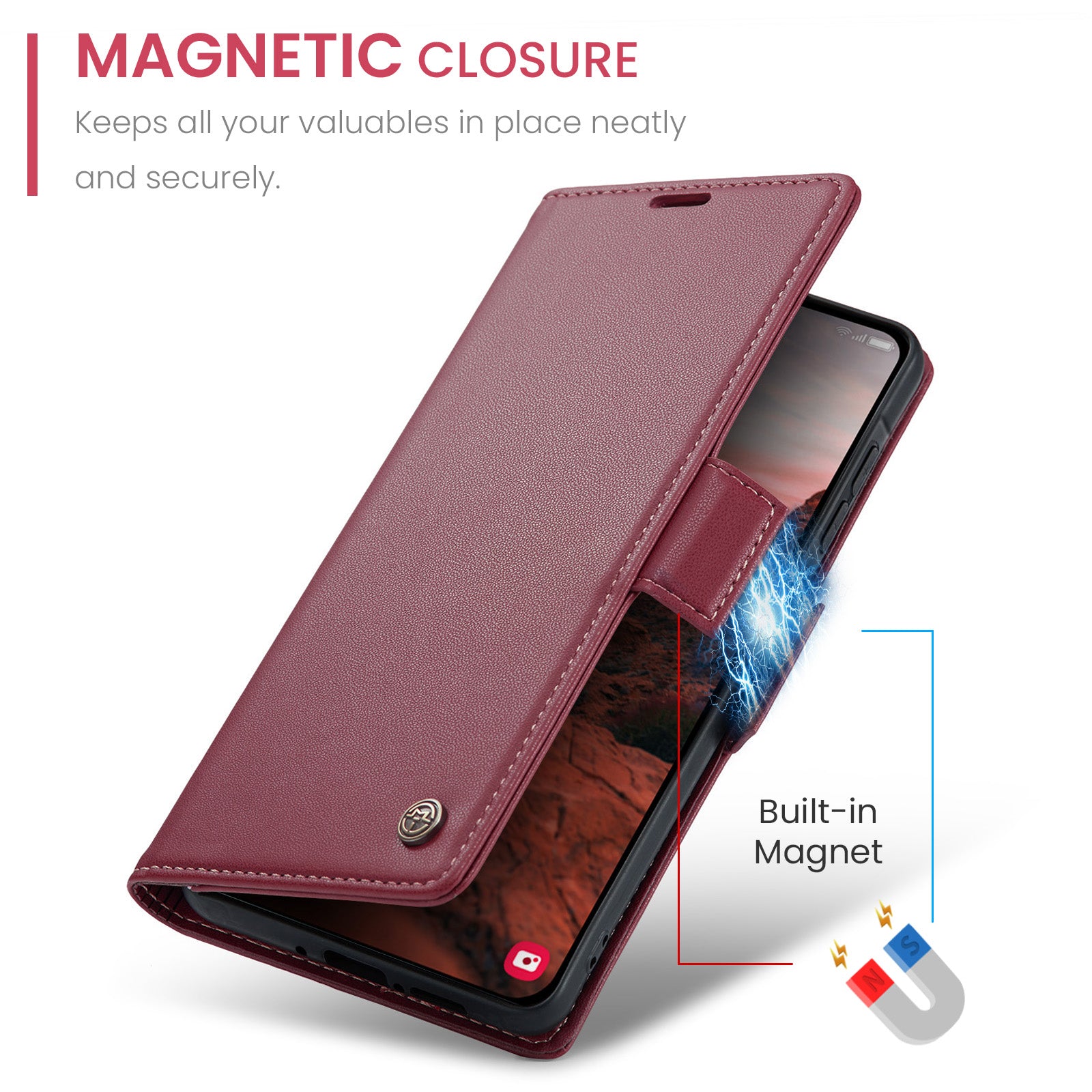 Samsung Galaxy A37 5G CaseMe Retro Wallet Case [Maroon]