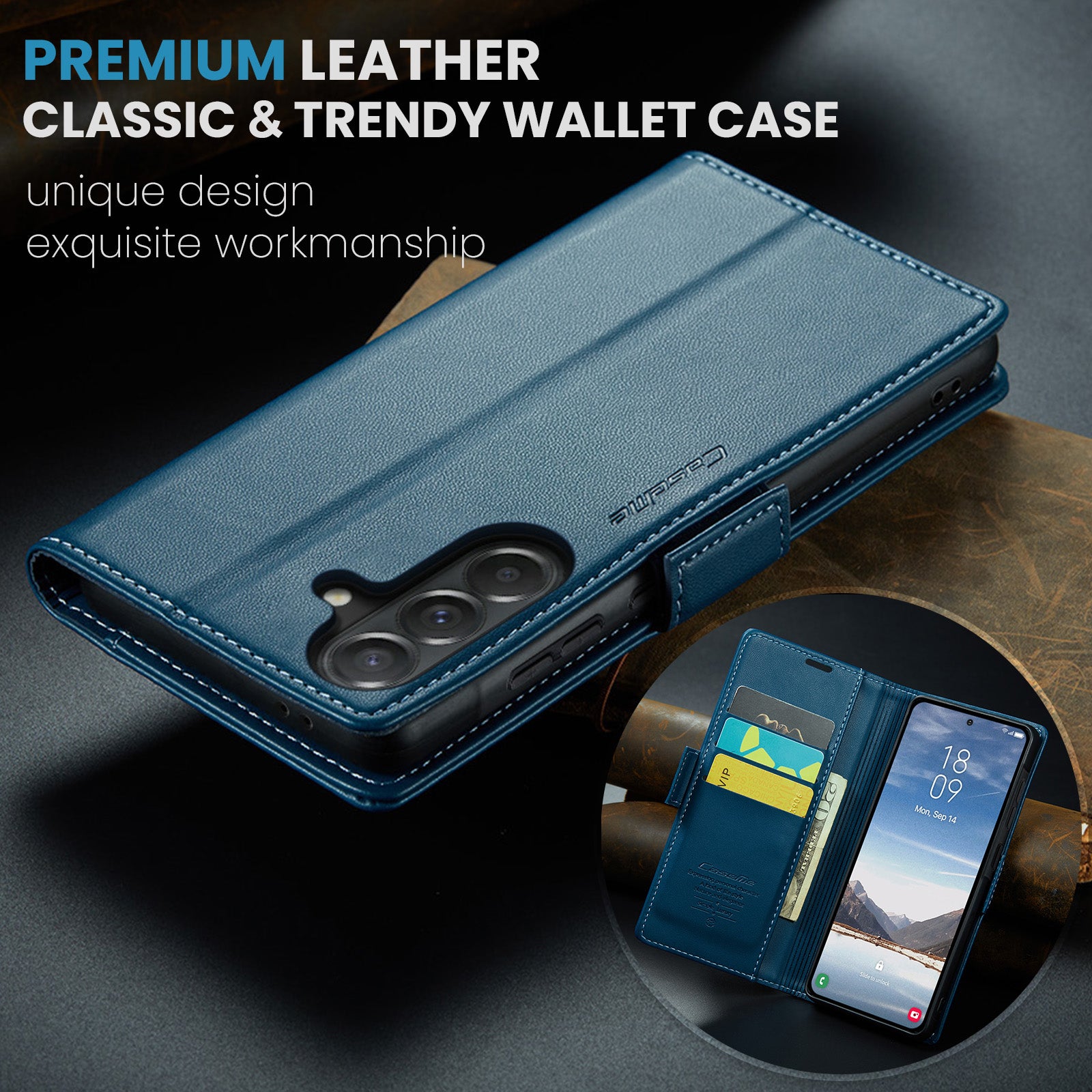 Samsung Galaxy A37 5G CaseMe Retro Wallet Case [Navy]