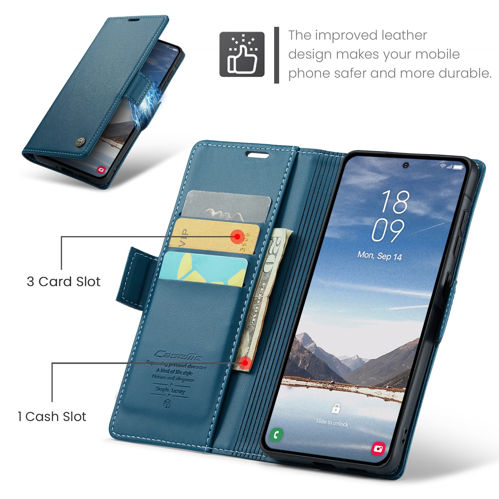 Samsung Galaxy A37 5G CaseMe Retro Wallet Case [Navy]