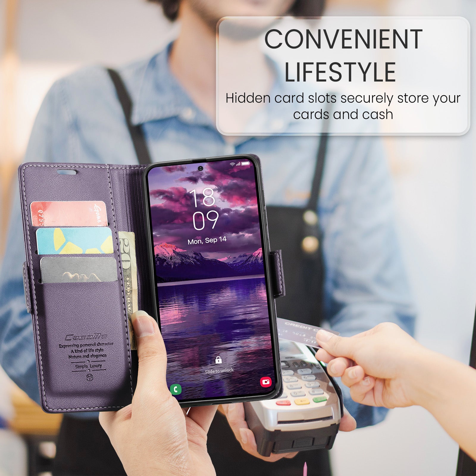 Samsung Galaxy A37 5G CaseMe Retro Wallet Case [Purple]