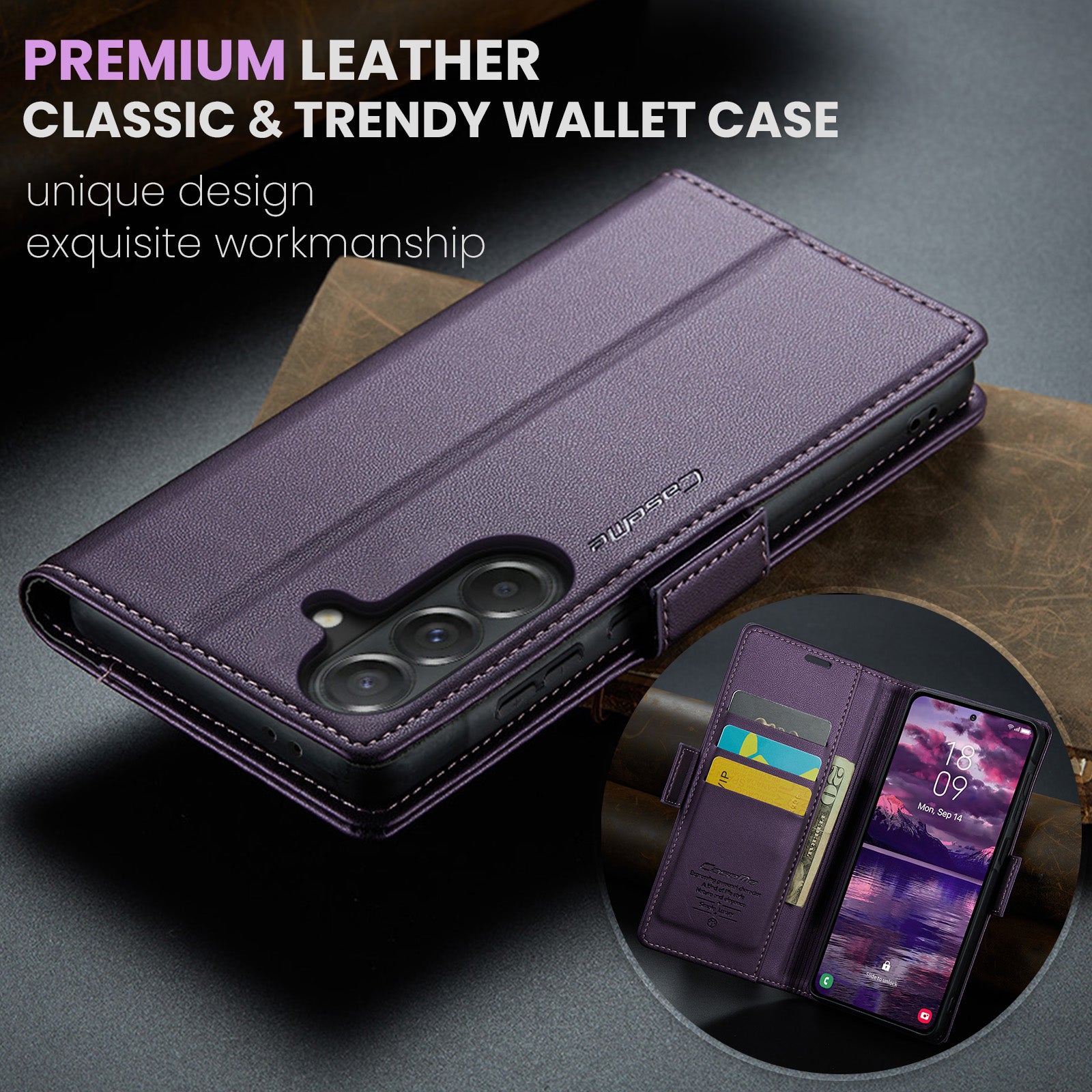 Samsung Galaxy A37 5G CaseMe Retro Wallet Case [Purple]