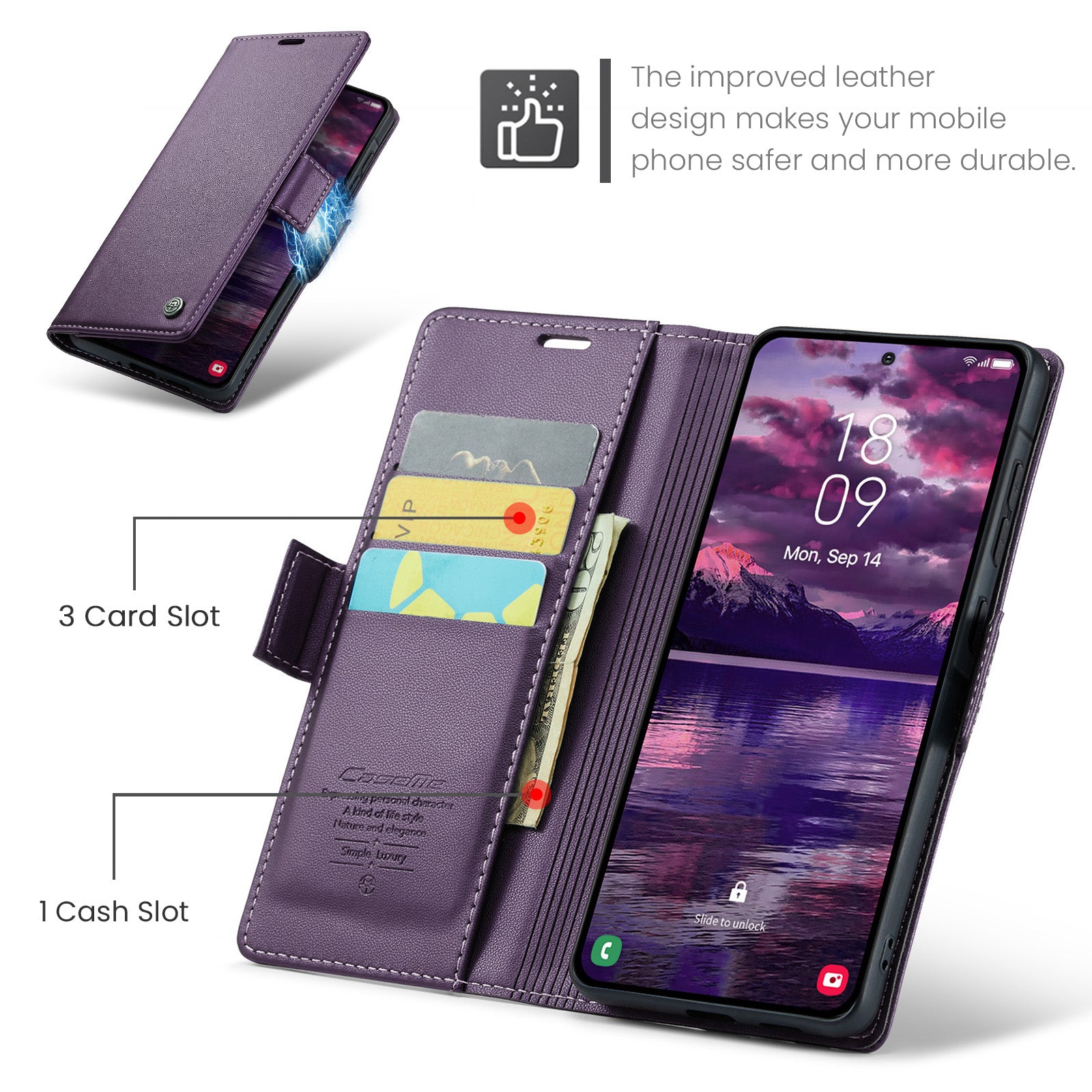 Samsung Galaxy A37 5G CaseMe Retro Wallet Case [Purple]