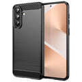 Samsung A57 5G Carbon Fibre TPU Case Slim Shockproof Cover Black - Black