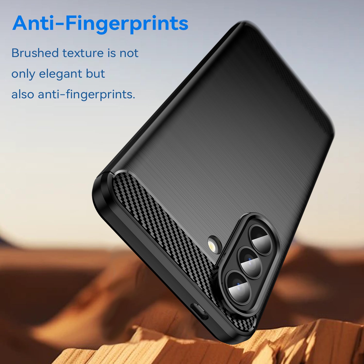 Samsung A57 5G Carbon Fibre TPU Case Slim Shockproof Cover Black