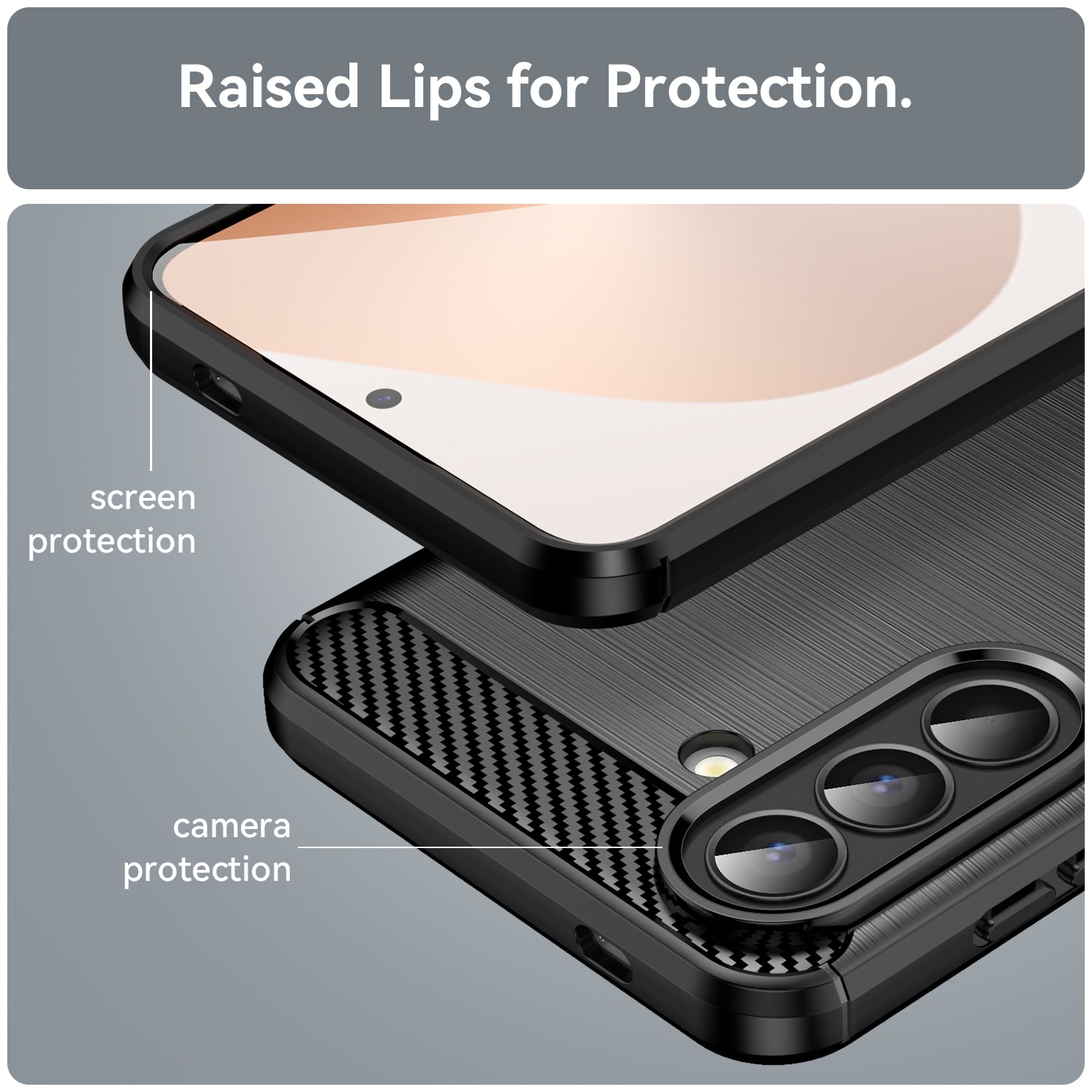 Samsung A57 5G Carbon Fibre TPU Case Slim Shockproof Cover Black
