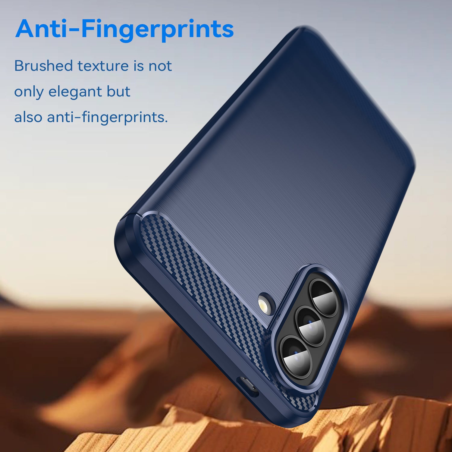 Samsung A57 5G Carbon Fibre TPU Case Slim Shockproof Cover Navy