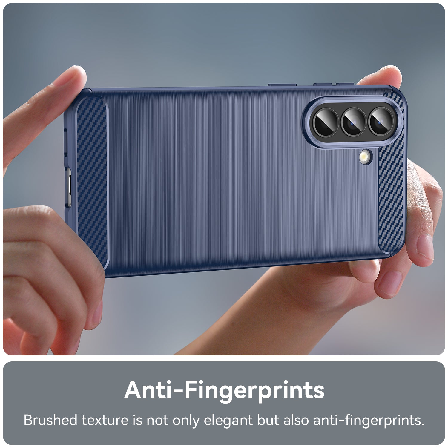 Samsung A57 5G Carbon Fibre TPU Case Slim Shockproof Cover Navy