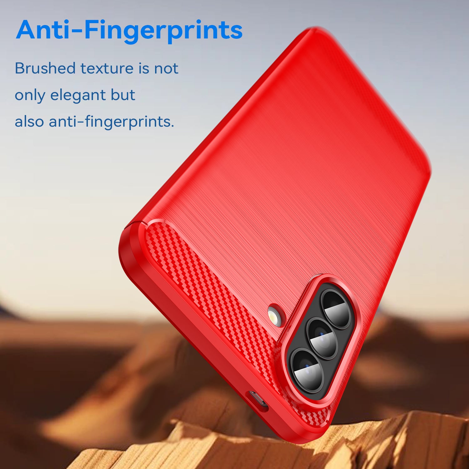 Samsung A57 5G Carbon Fibre TPU Case Slim Shockproof Cover Red