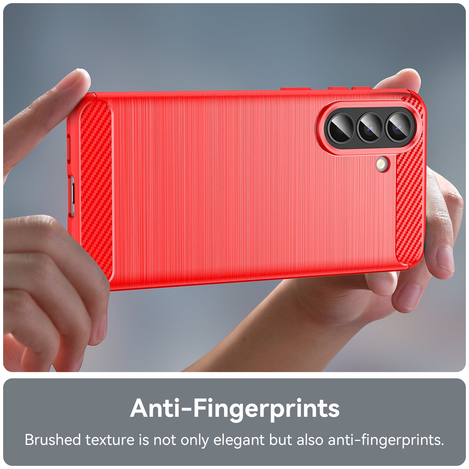 Samsung A57 5G Carbon Fibre TPU Case Slim Shockproof Cover Red