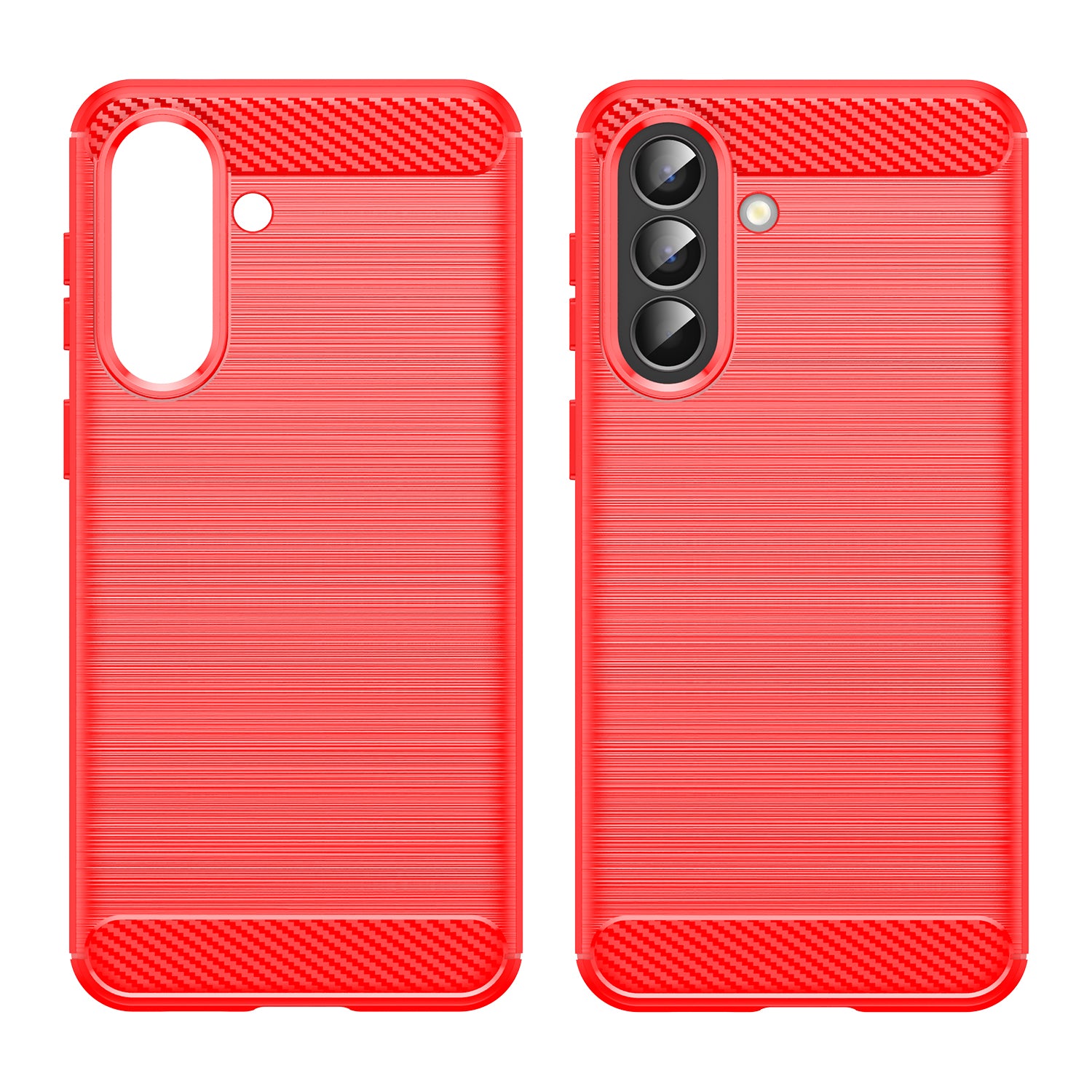 Samsung A57 5G Carbon Fibre TPU Case Slim Shockproof Cover Red