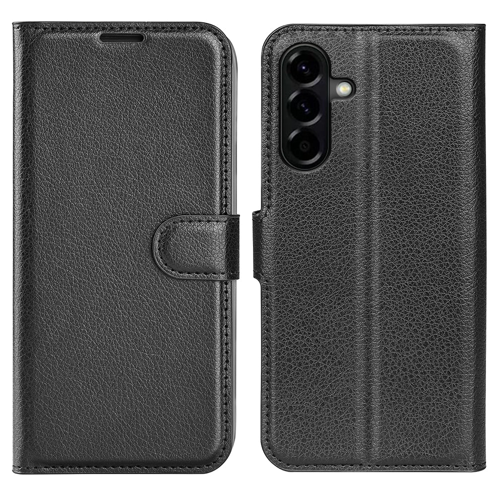 Wallet Case for Samsung Galaxy A57 5G – PU Leather Flip Cover with Card Holder & Stand [Black]
