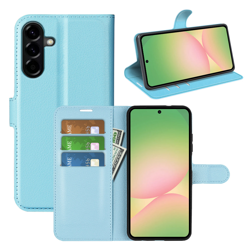 Wallet Case for Samsung Galaxy A57 5G – PU Leather Flip Cover with Card Holder & Stand [LightBlue]