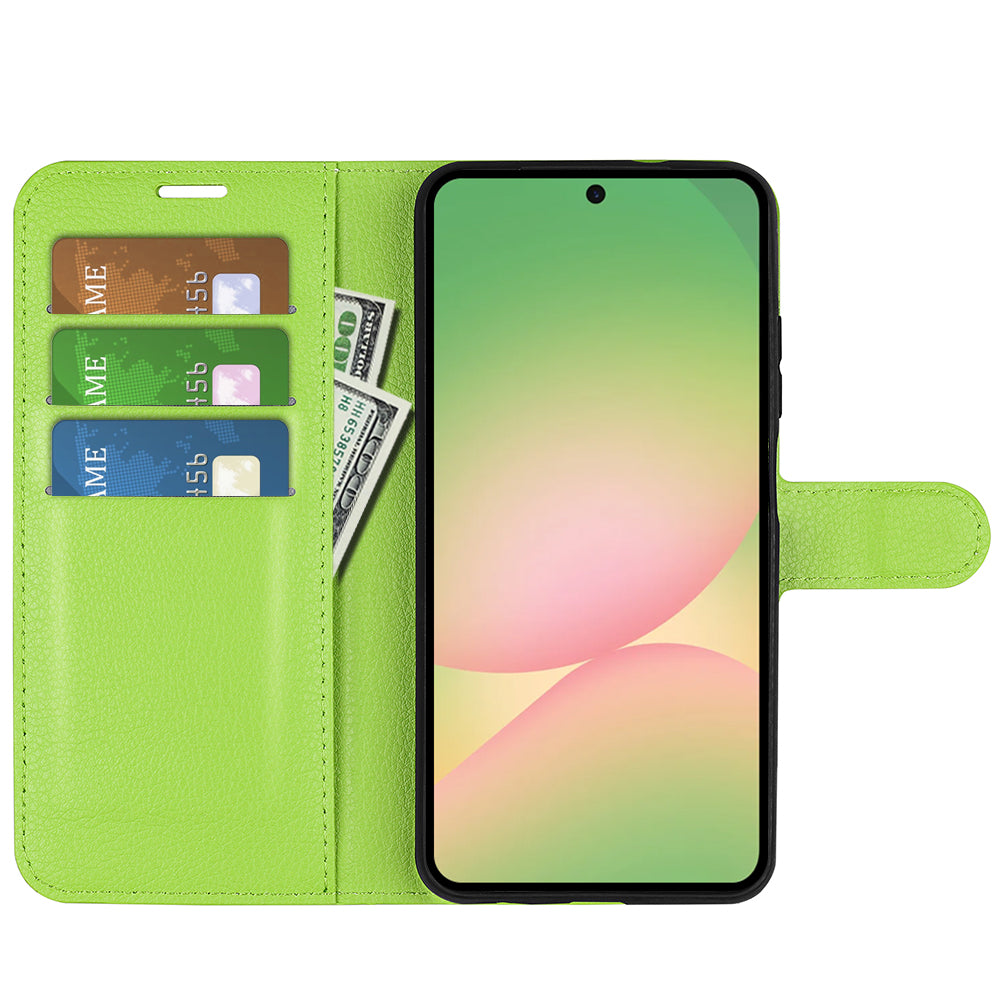 Wallet Case for Samsung Galaxy A57 5G – PU Leather Flip Cover with Card Holder & Stand [Green]