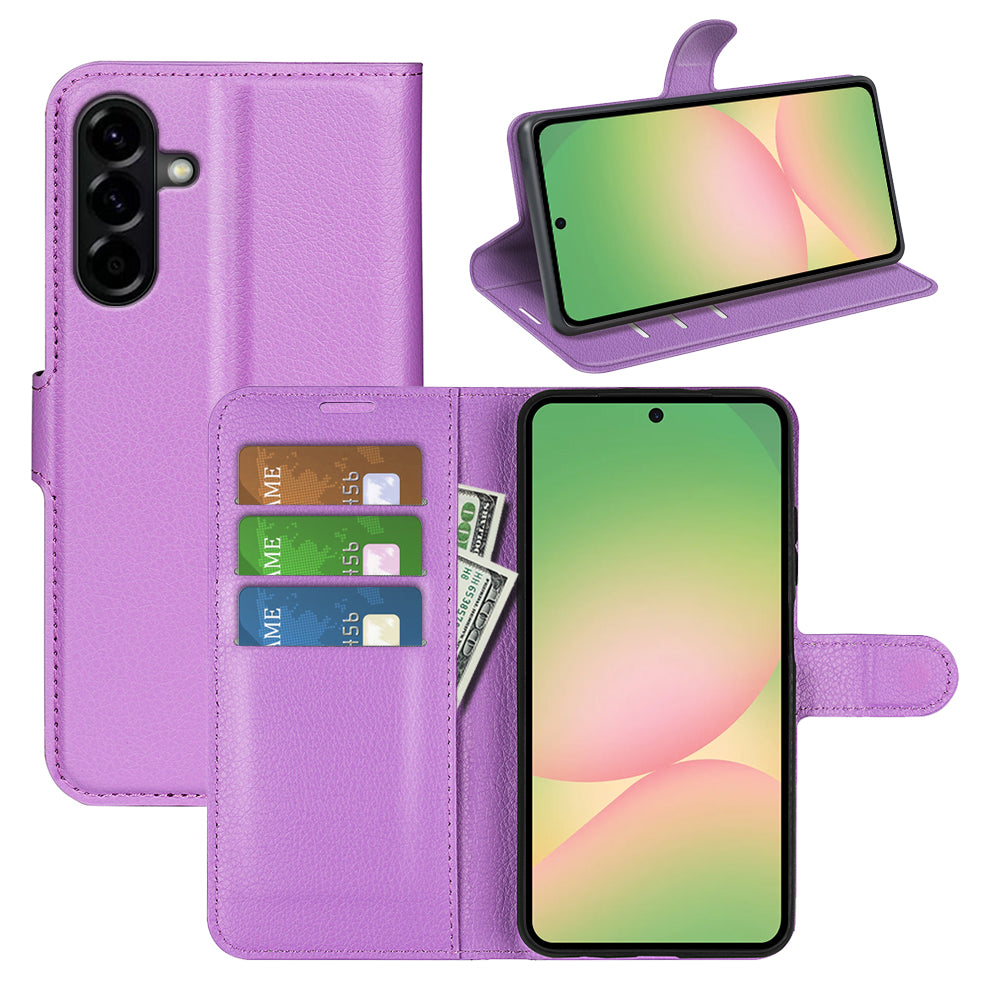 Wallet Case for Samsung Galaxy A57 5G – PU Leather Flip Cover with Card Holder & Stand [Purple]