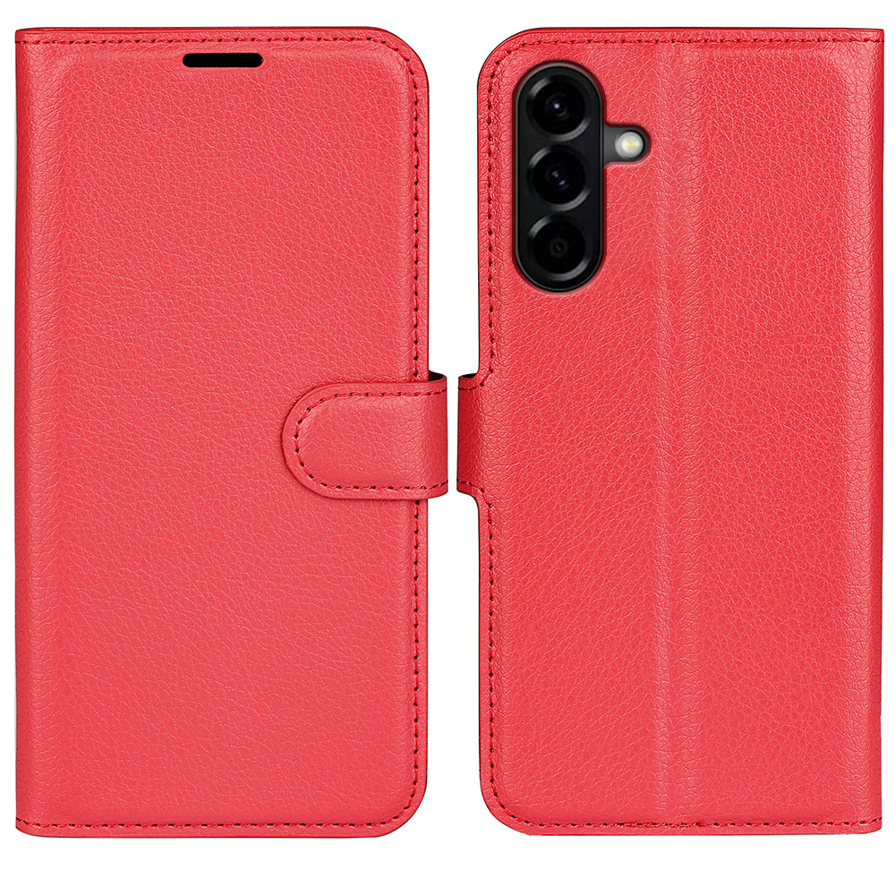 Wallet Case for Samsung Galaxy A57 5G – PU Leather Flip Cover with Card Holder & Stand [Red]
