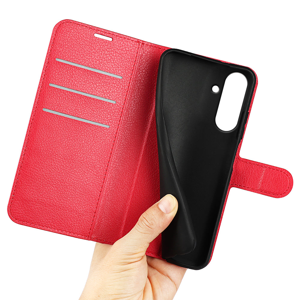 Wallet Case for Samsung Galaxy A57 5G – PU Leather Flip Cover with Card Holder & Stand [Red]