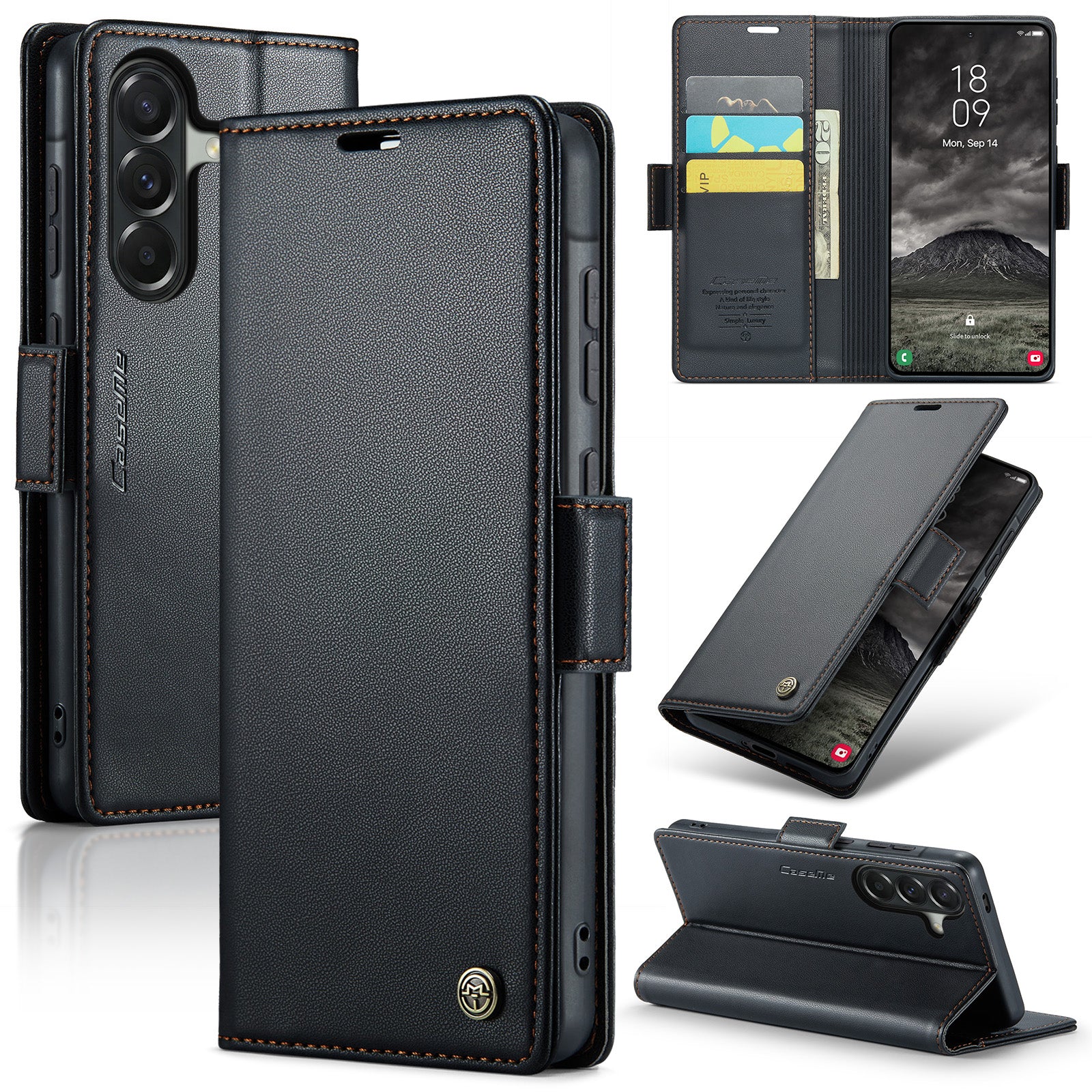 Samsung Galaxy A56 5G CaseMe Retro Wallet Case [Black]