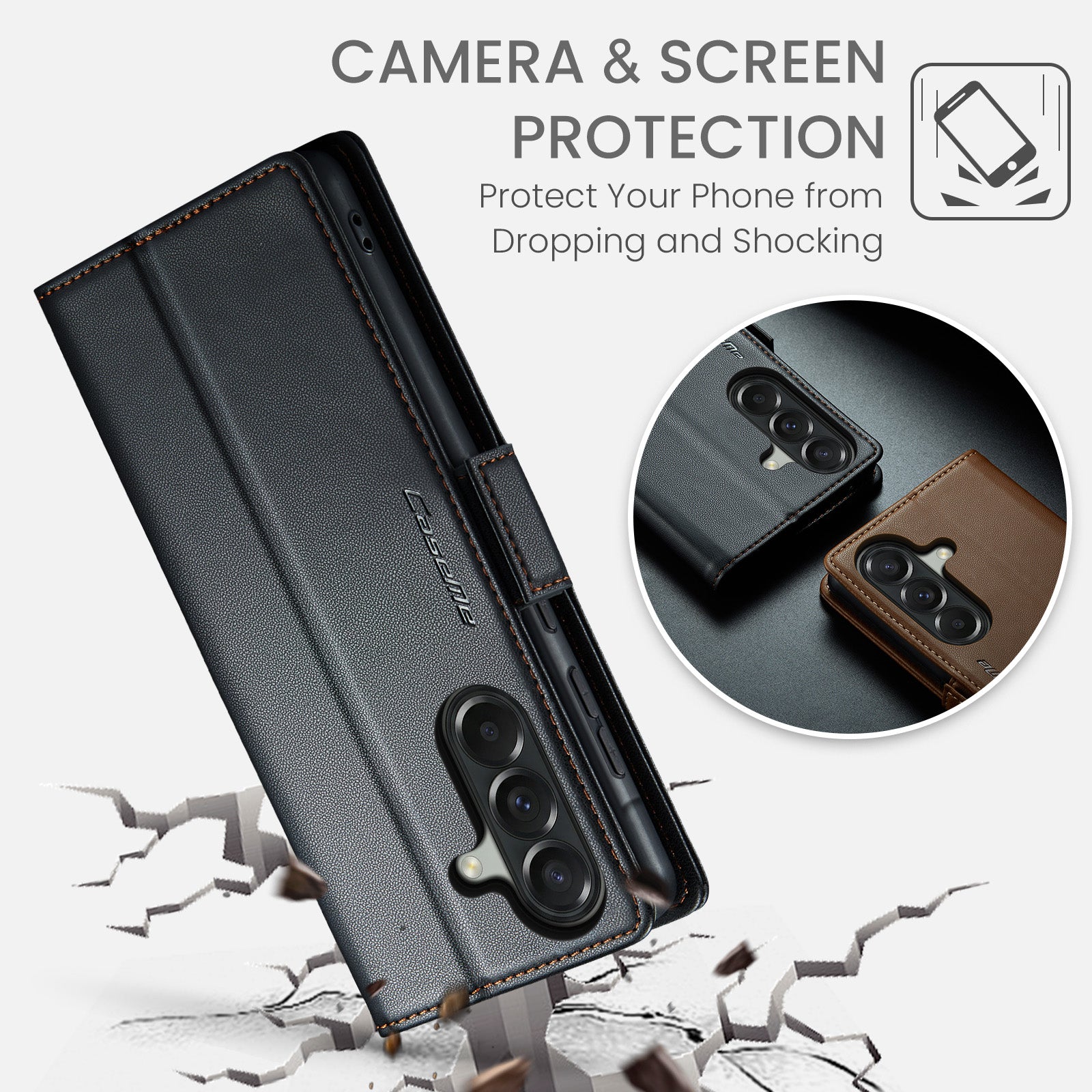 Samsung Galaxy A56 5G CaseMe Retro Wallet Case [Black]