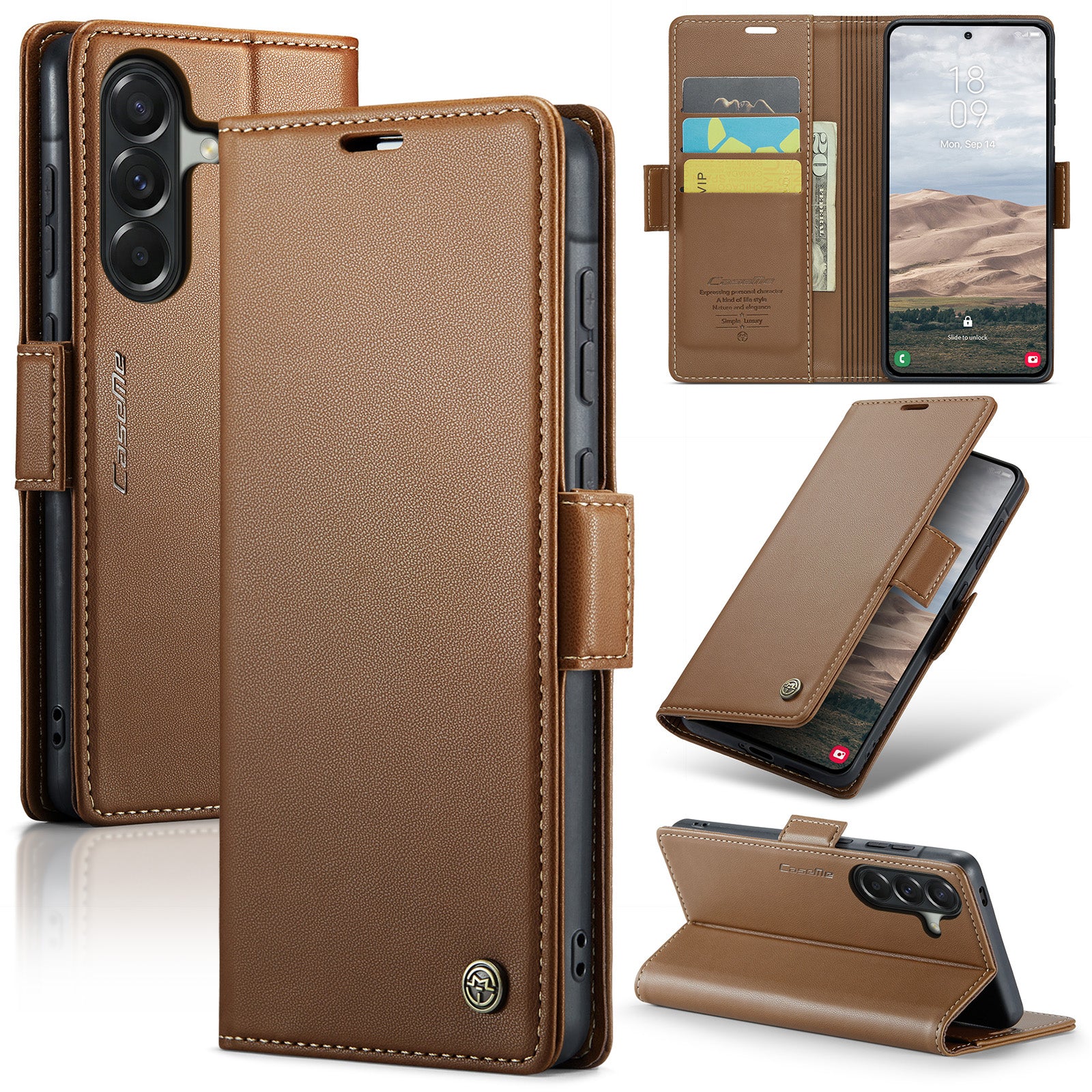 Samsung Galaxy A56 5G CaseMe Retro Wallet Case [Brown]