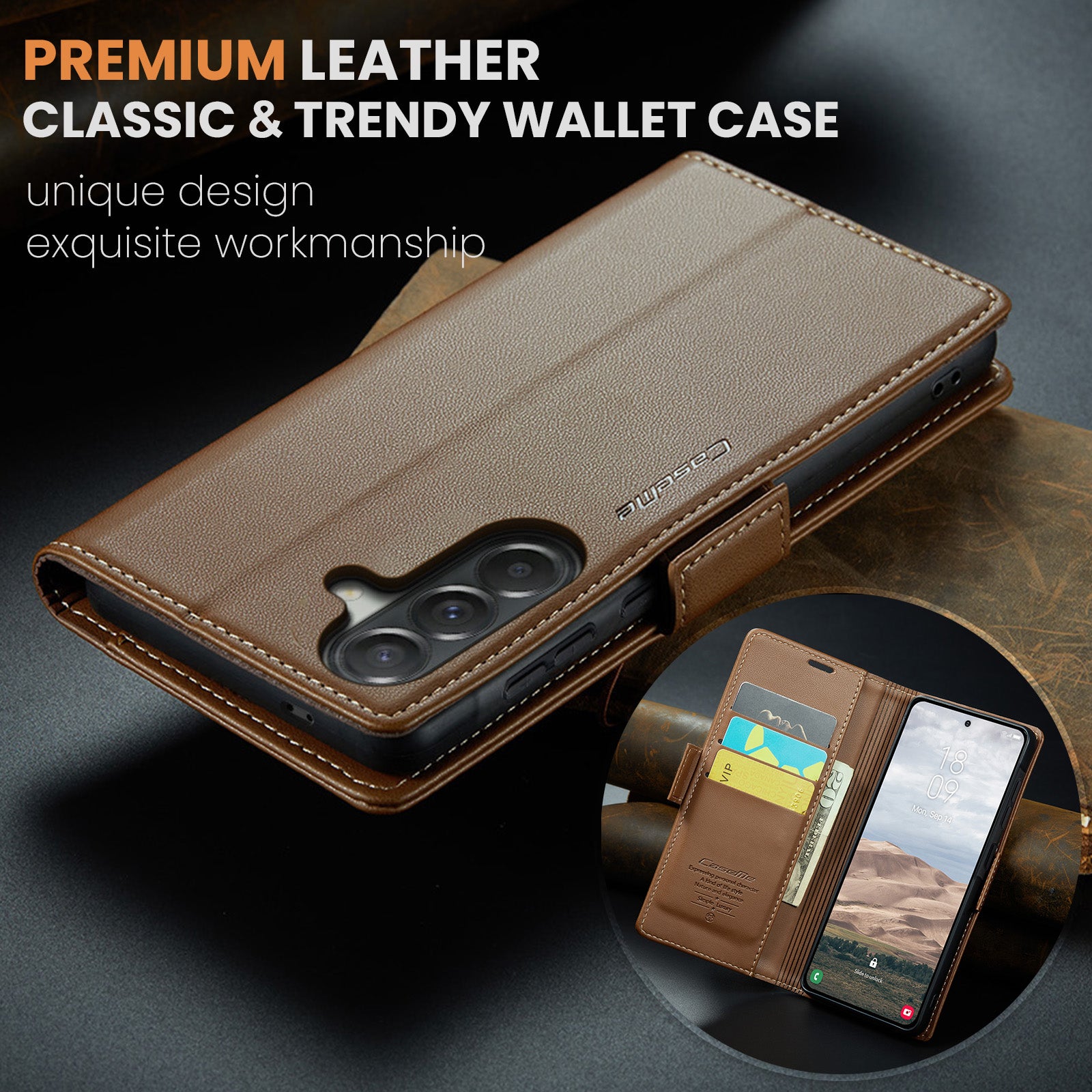 Samsung Galaxy A56 5G CaseMe Retro Wallet Case [Brown]