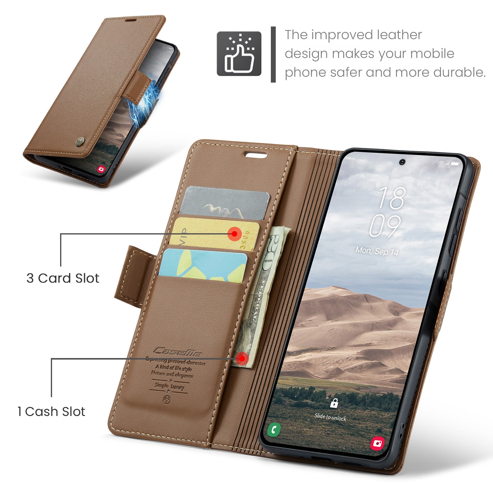 Samsung Galaxy A56 5G CaseMe Retro Wallet Case [Brown]
