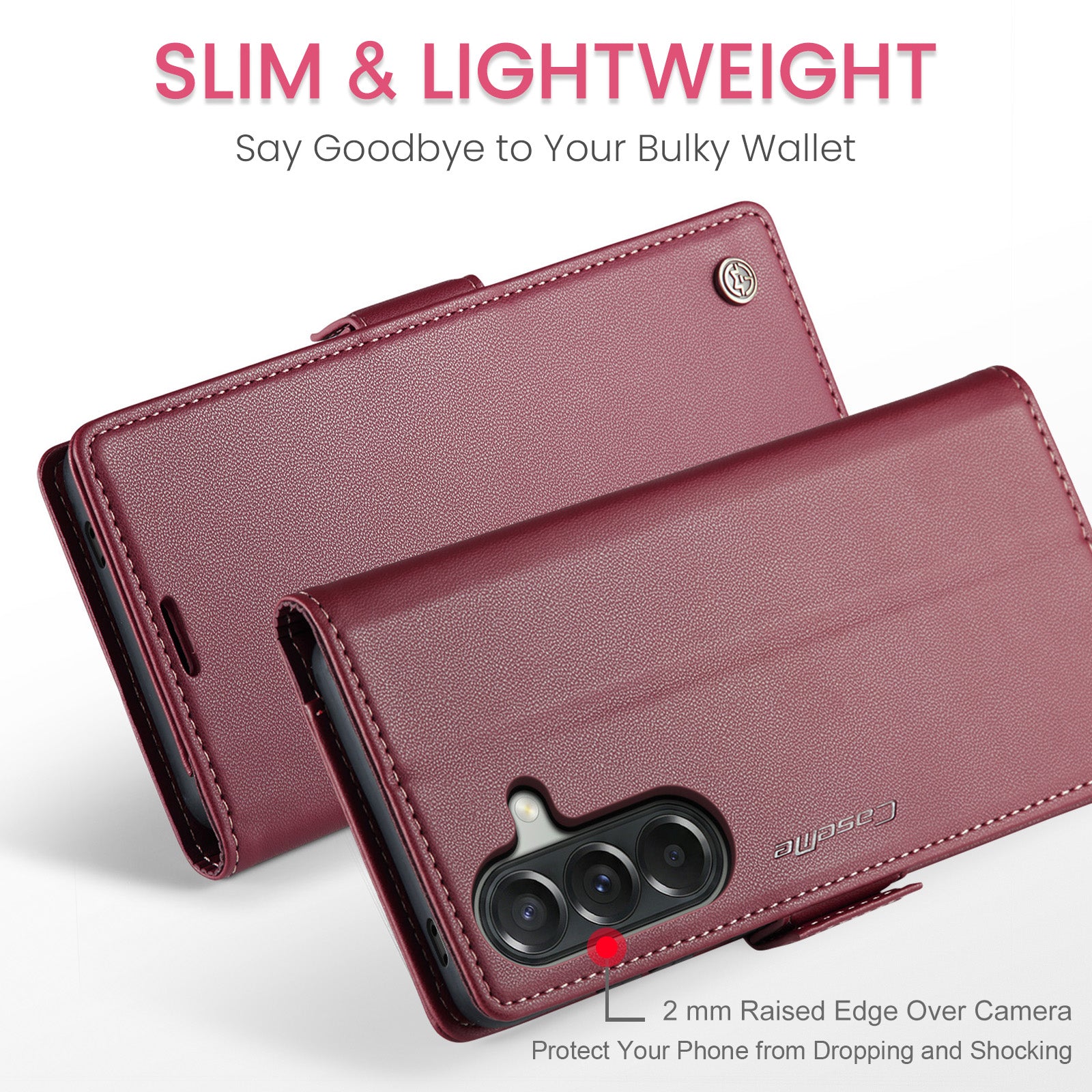 Samsung Galaxy A56 5G CaseMe Retro Wallet Case [Maroon]