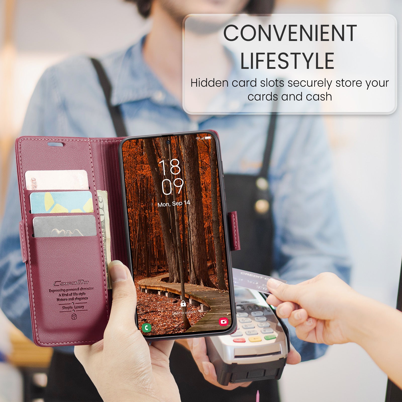 Samsung Galaxy A56 5G CaseMe Retro Wallet Case [Maroon]
