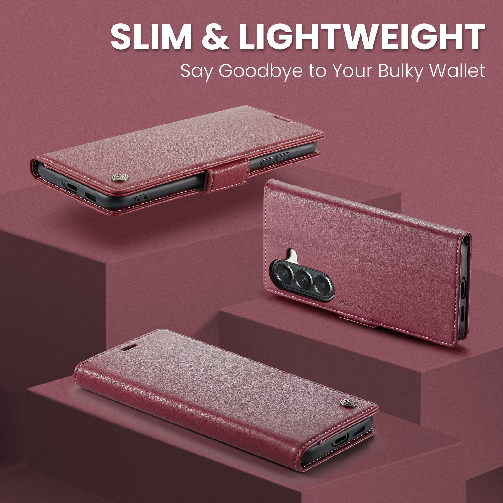 Samsung Galaxy A56 5G CaseMe Retro Wallet Case [Maroon]