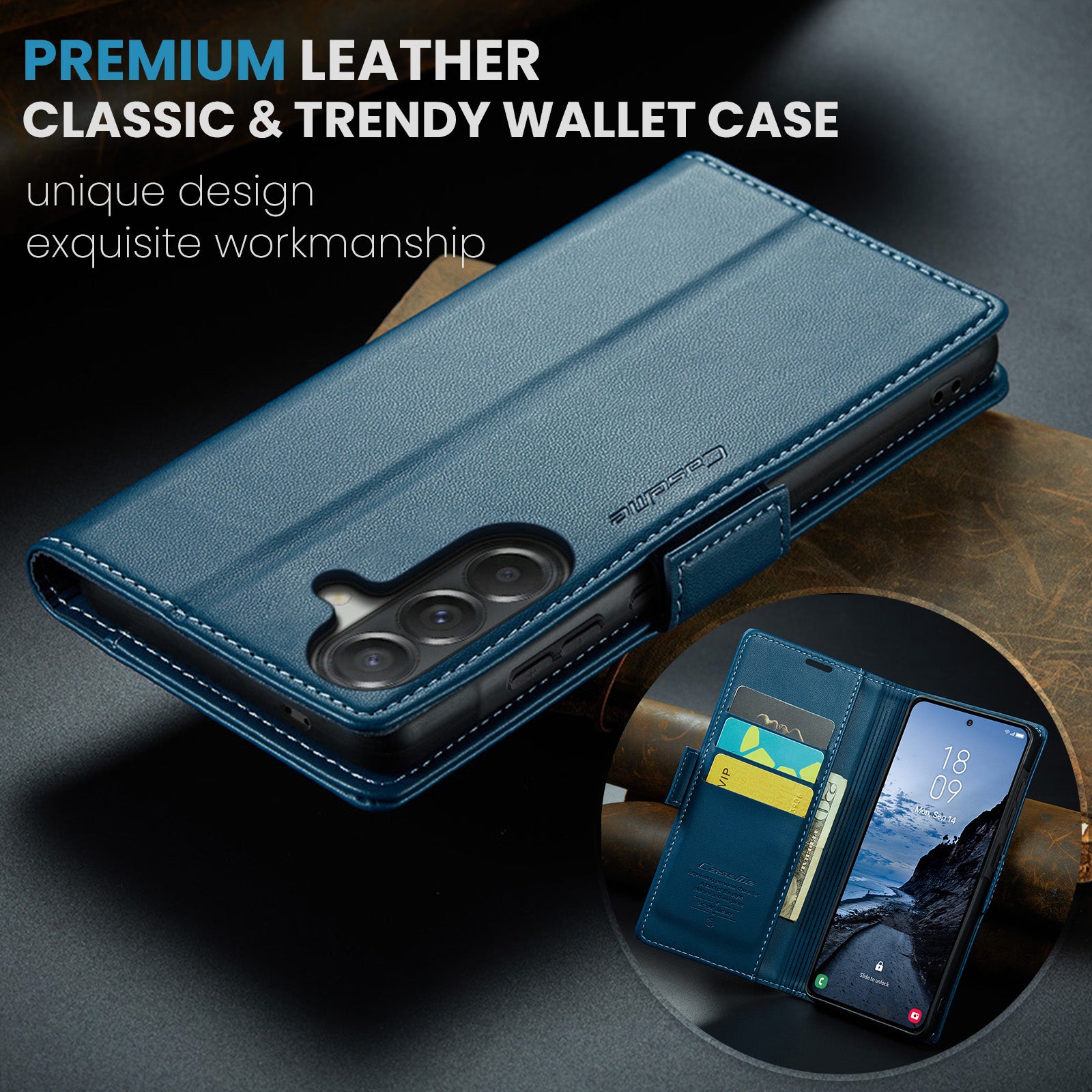 Samsung Galaxy A56 5G CaseMe Retro Wallet Case [Navy]