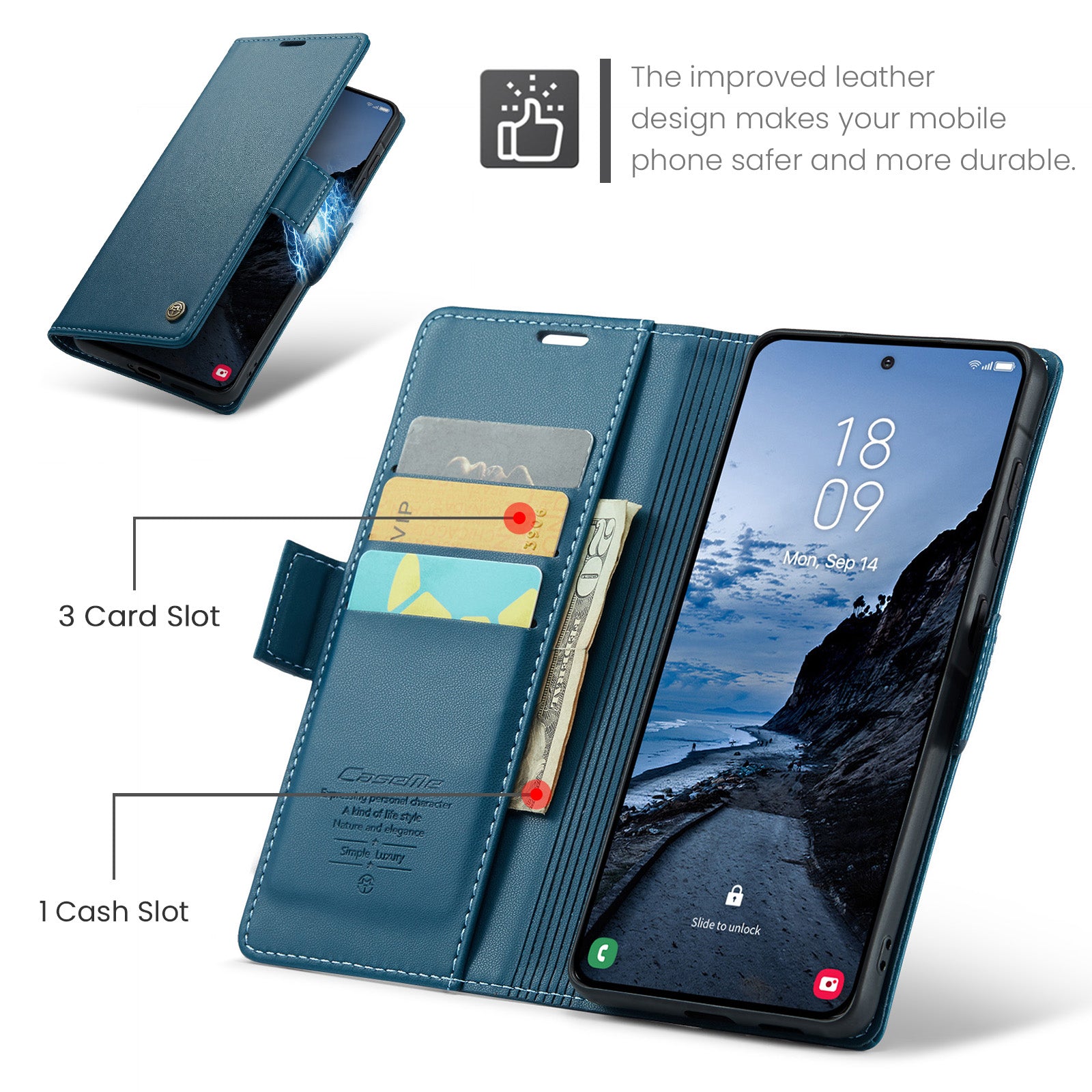 Samsung Galaxy A56 5G CaseMe Retro Wallet Case [Navy]