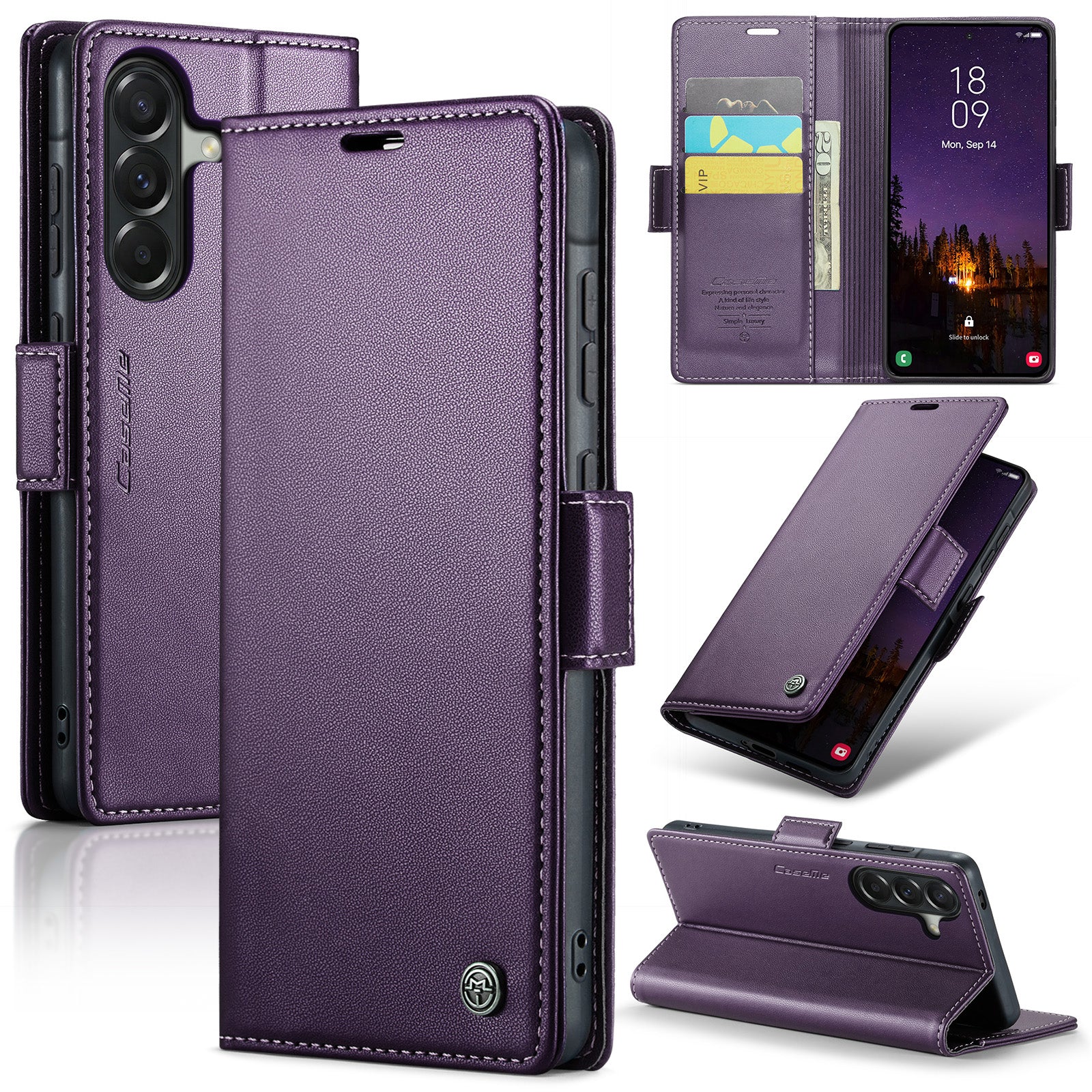 Samsung Galaxy A56 5G CaseMe Retro Wallet Case [Purple]