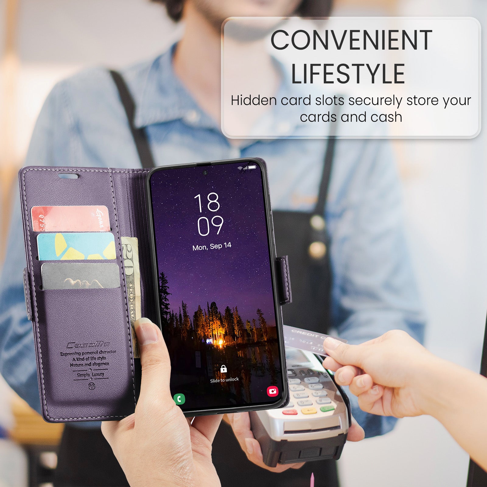 Samsung Galaxy A56 5G CaseMe Retro Wallet Case [Purple]