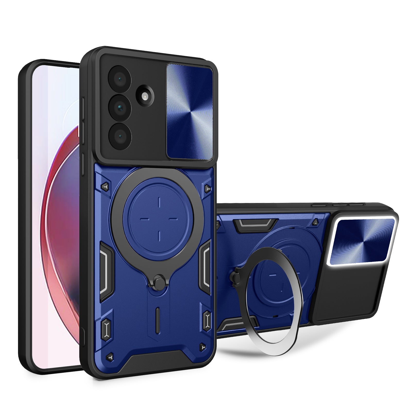 Samsung A57 5G  Ring Kickstand Case w/ Camera Cover [Navy]