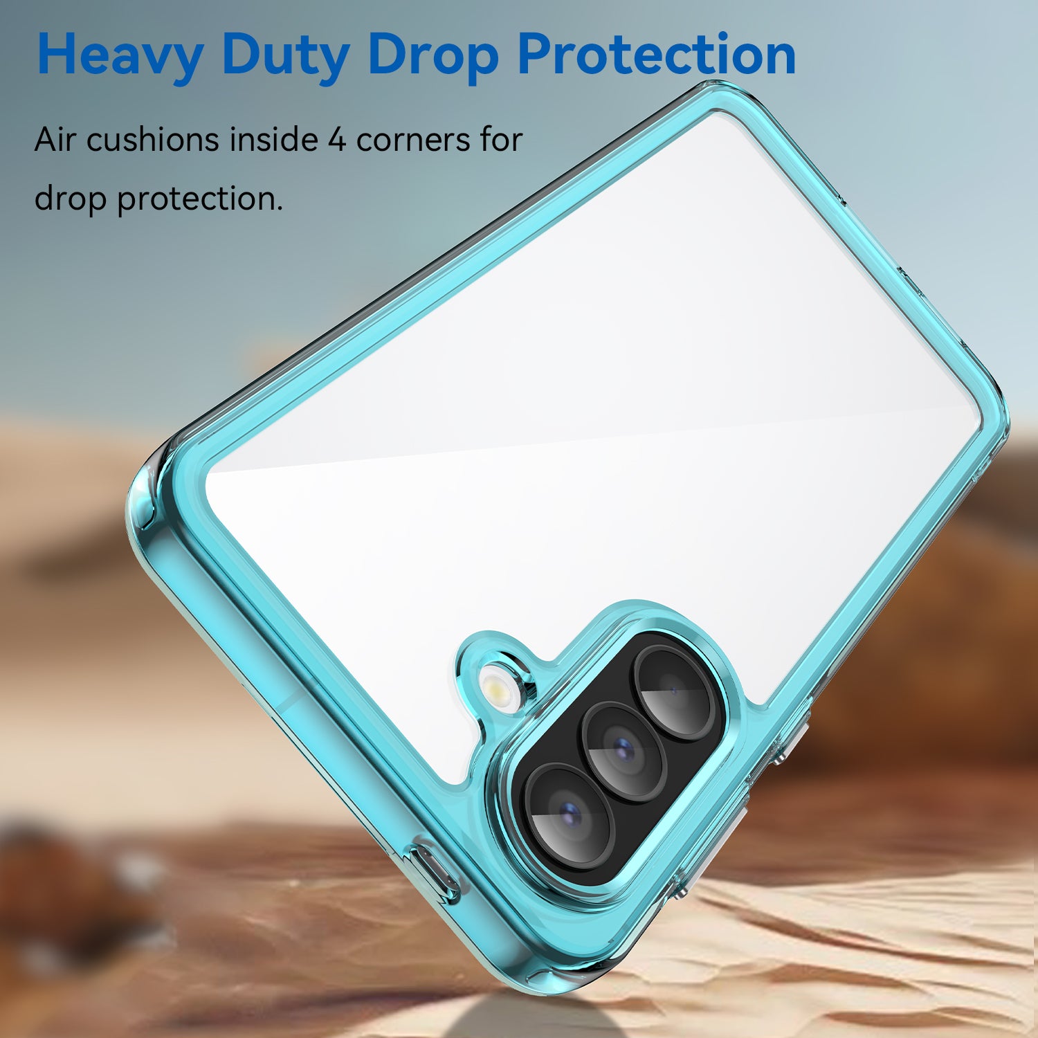 Samsung Galaxy A57 5G Soft TPU Bumper Shockproof Cover Case [Clear Blue]