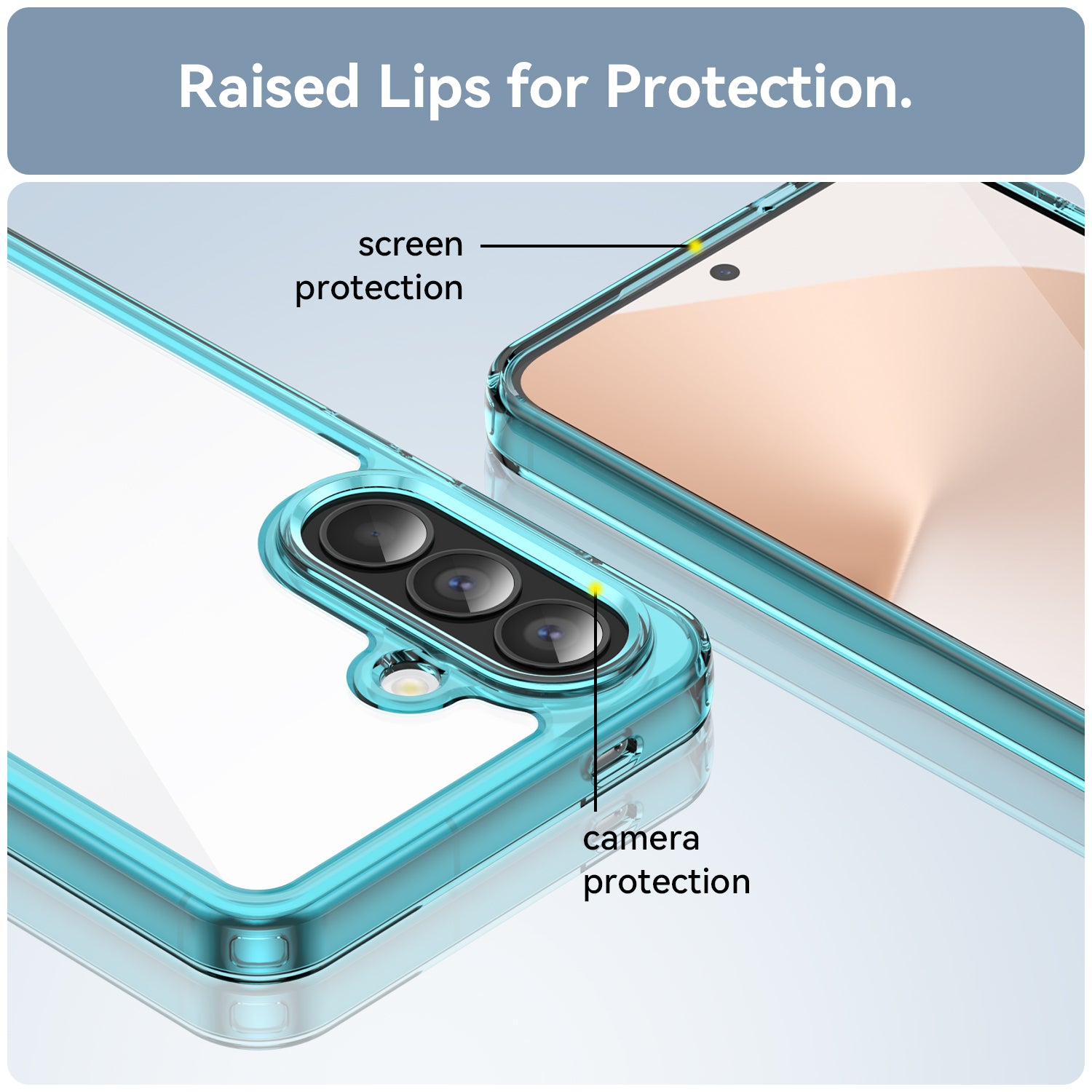 Samsung Galaxy A57 5G Soft TPU Bumper Shockproof Cover Case [Clear Blue]