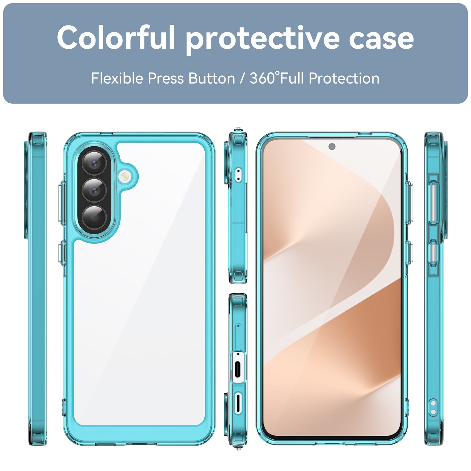Samsung Galaxy A57 5G Soft TPU Bumper Shockproof Cover Case [Clear Blue]