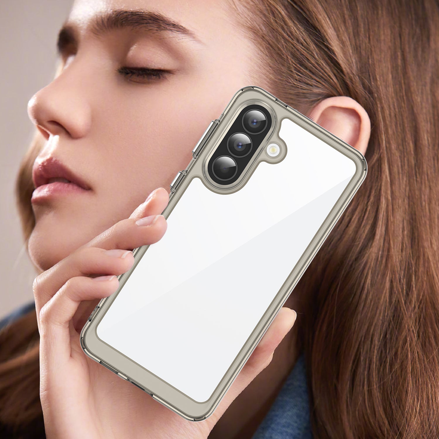 Samsung Galaxy A57 5G Soft TPU Bumper Shockproof Cover Case [Clear Grey]