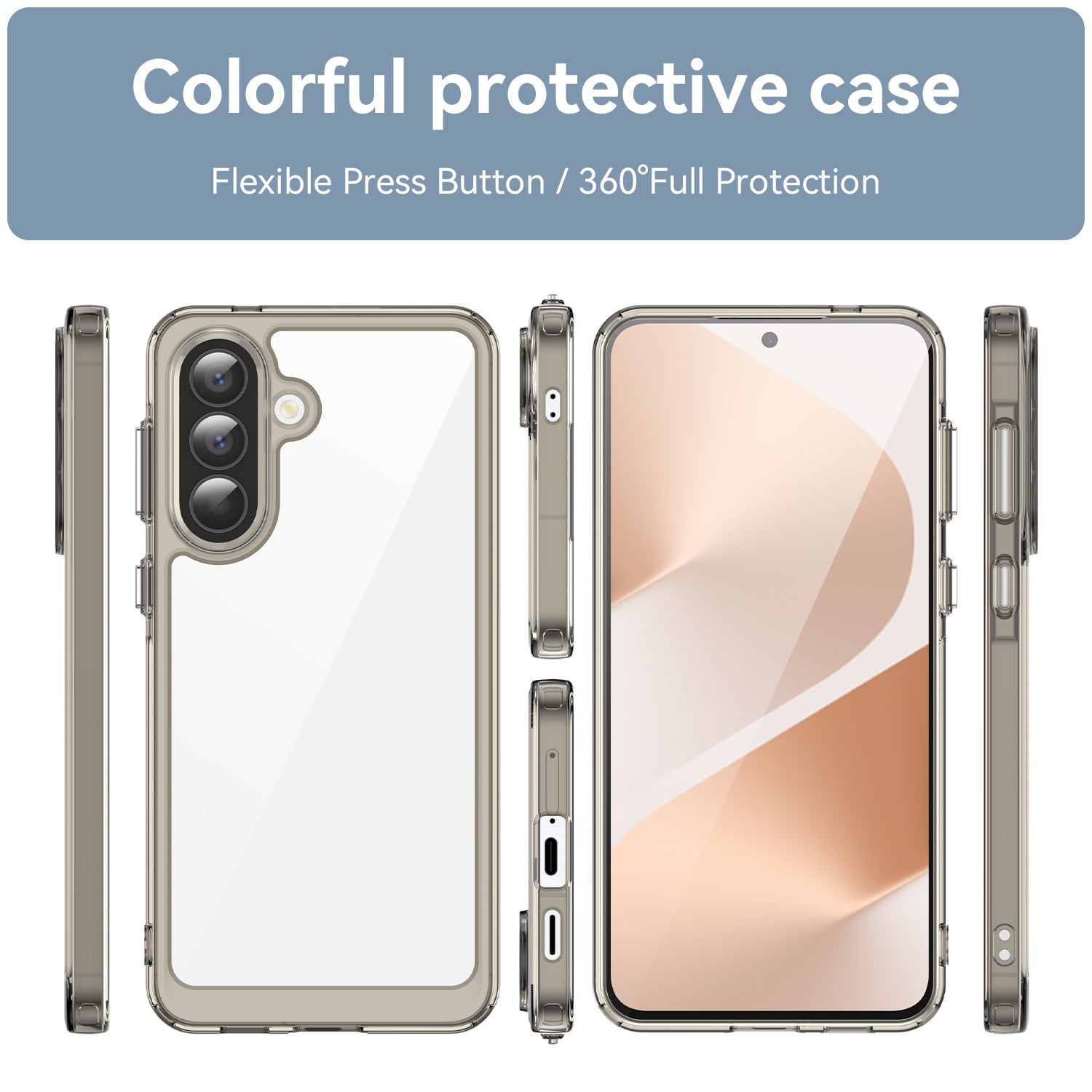 Samsung Galaxy A57 5G Soft TPU Bumper Shockproof Cover Case [Clear Grey]