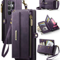 Samsung Galaxy S23 Ultra Crossbody Case with Strap, Card Slots & Zipper Pocket [Purple] - Purple
