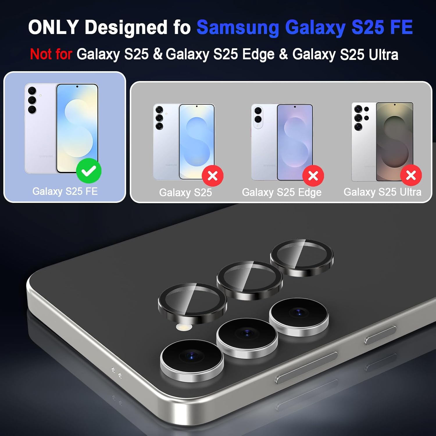 Samsung S25 FE Eagle Eye AR+AF Camera Lens Protector with Removal Tool [Gold]