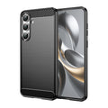 Samsung S25FE Carbon Fibre TPU Case Slim Shockproof Cover Black - Black